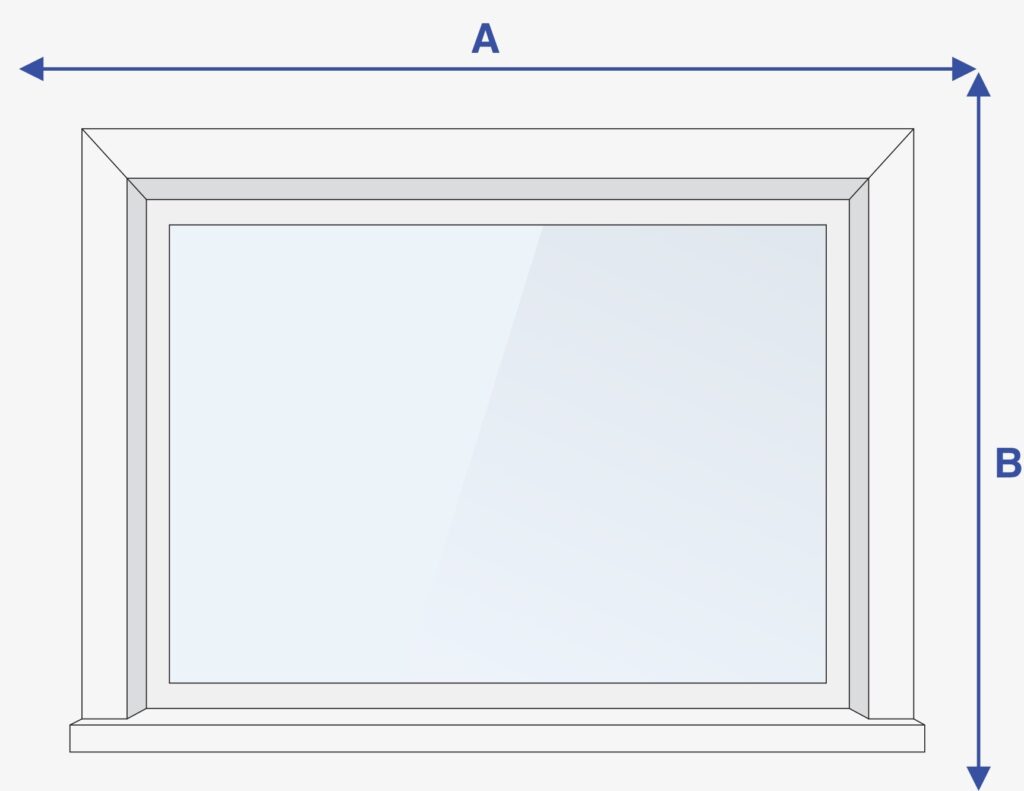 Outside window frame Measurement sizes used by Iconic Shade for precise window fitting